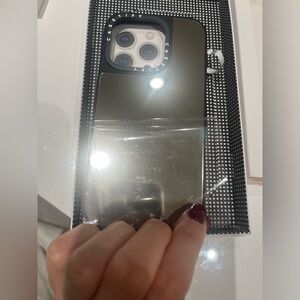 CASETiFY - Mirror MagSafe Case for Apple iPhone 15 Pro: Silver with Black Bumper